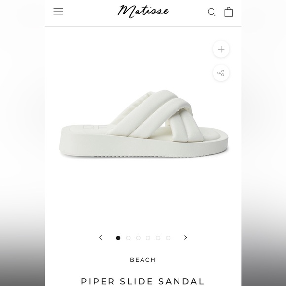 Beach by Matisse Piper Slide Sandal - White, Size 9 - Picture 2 of 5